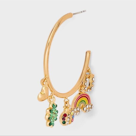 SUGARFIX by BaubleBar Lucky Charm Hoop Earrings – Fun & Colorful! - Picture 3 of 8